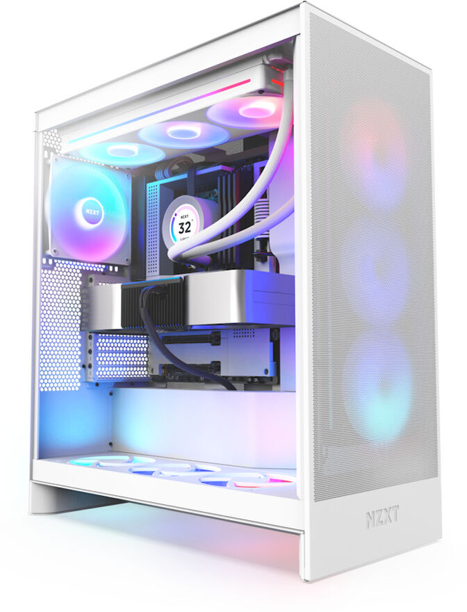 Torre ATX NZXT H7 Flow RGB Blanca Vidro Temperado image number 0