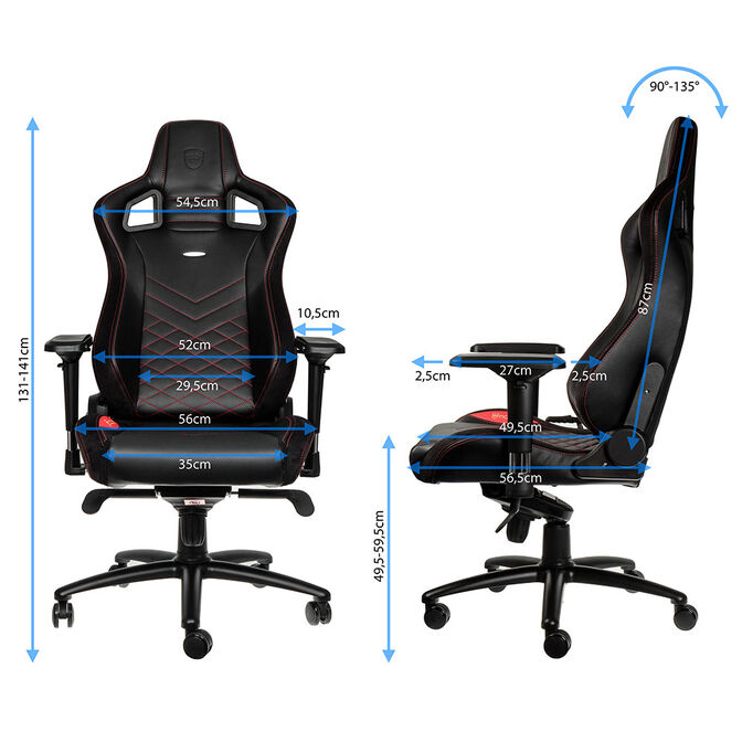 Silla noblechairs EPIC - Negro / Rojo image number 5