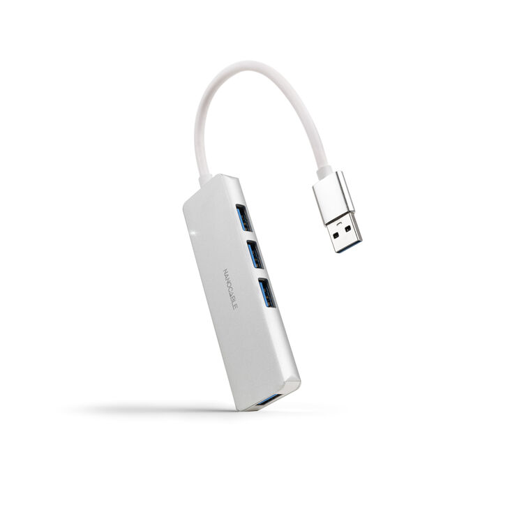 Hub Nanocable USB 3.0 4xUSB3.0. USB-A/M-USB 3.0/H ALUMINIO 18CM image number 0
