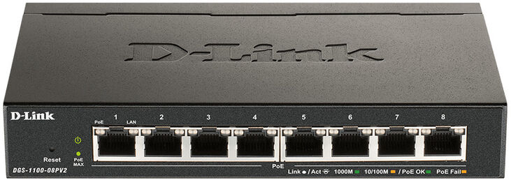 Switch D-Link DGS-1008P 8 Portas POE+ 68W Power Budget image number 0