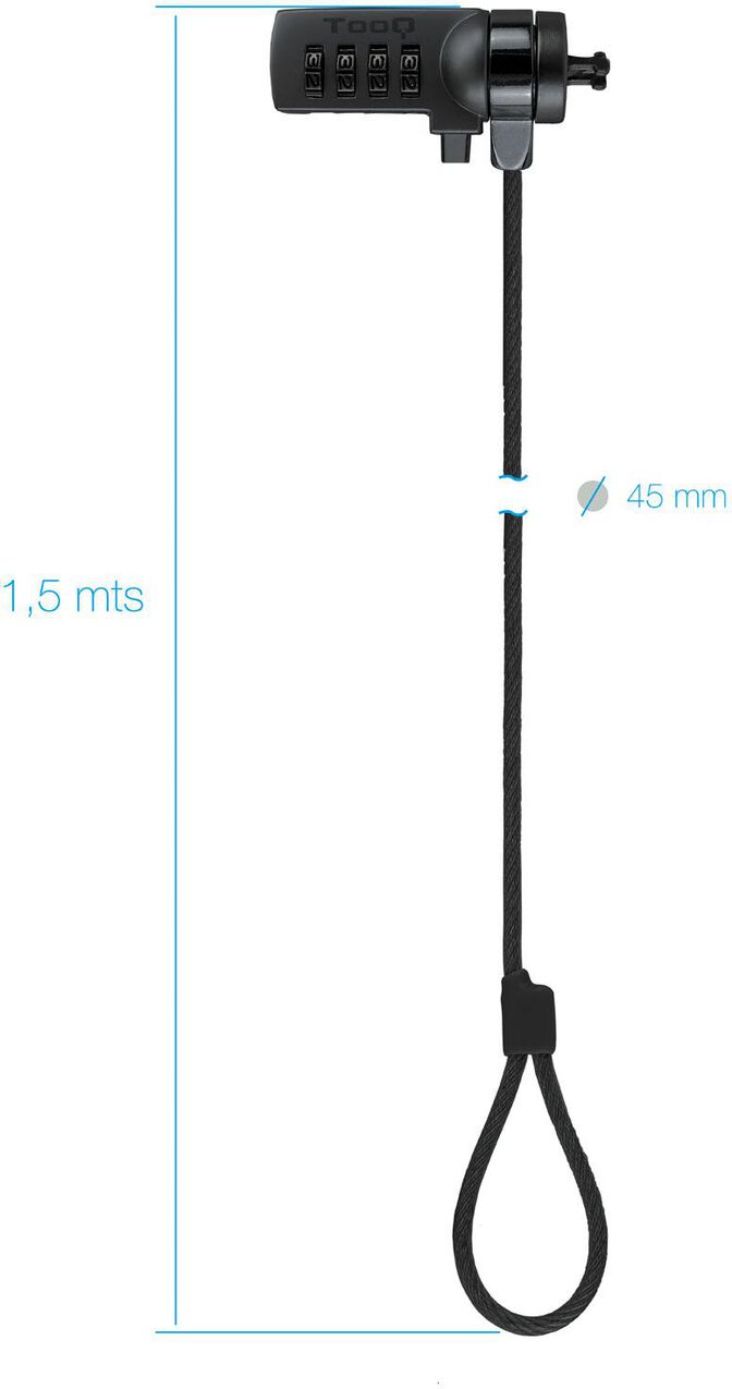 Cable de Seguridad para Port&aacute;til con Combinaci&oacute;n 1,5 M Gris Oscuro image number 2