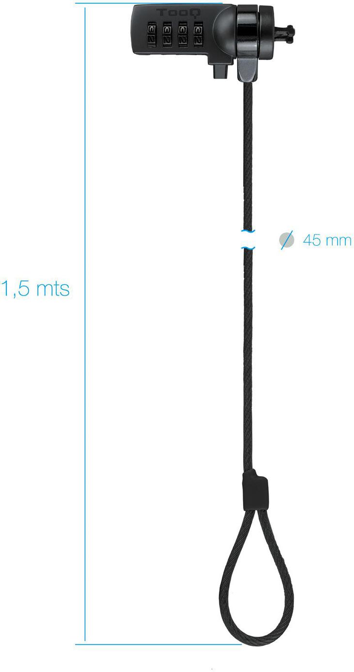 Cable de Seguridad para Portátil con Combinación 1,5 M Gris Oscuro image number 2