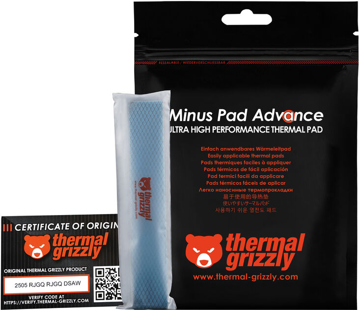Thermal Pad Thermal Grizzly Minus Pad Advance 120x20x1.5 mm(Pack 4) image number 5