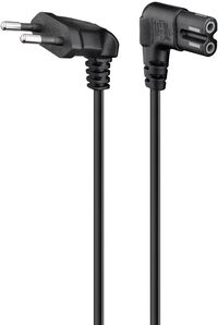 Cable de Alimentacion Ewent EC1917 2 Pinos Schuko para IEC C7 90° 1.8m Negro