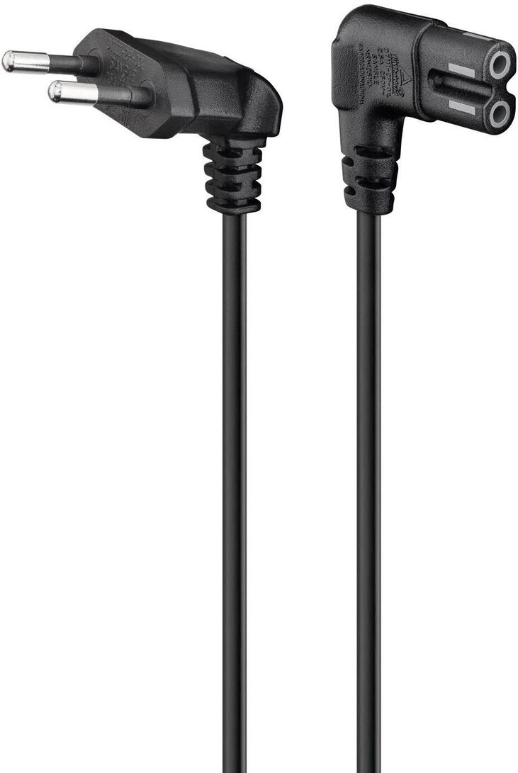 Cable de Alimentacion Ewent EC1917 2 Pinos Schuko para IEC C7 90° 1.8m Negro image number 0