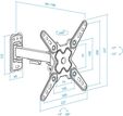 Soporte de Pared Tooq Tilt e Girat&oacute;nrio 13" a 43" 66-298 mm Max. 20kg Negro image number null