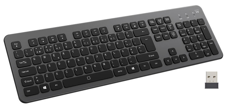 Teclado Ewent EW3297 Illuminated Wireless Multimode Bluetooth/2.4Ghz Wireless PT Preto image number 0