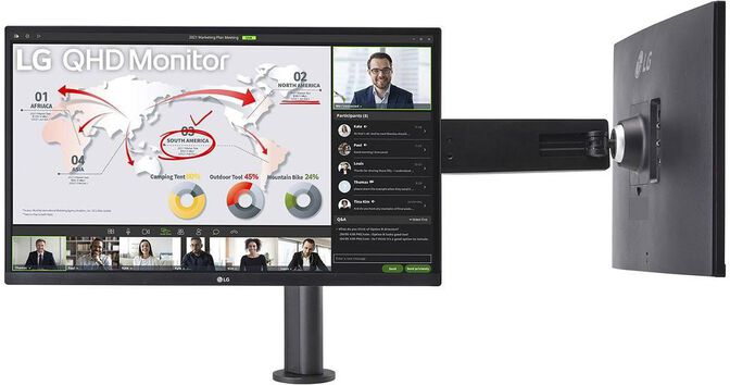 Monitor LG ERGO Dual 27" 27QP88DP-BS IPS QHD 75Hz USB-C c/ DP Daisy Chain image number 4