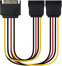Cable de Alimentaci&oacute;n SATA NanoCable - SATA M para 2x SATA F 20 CM