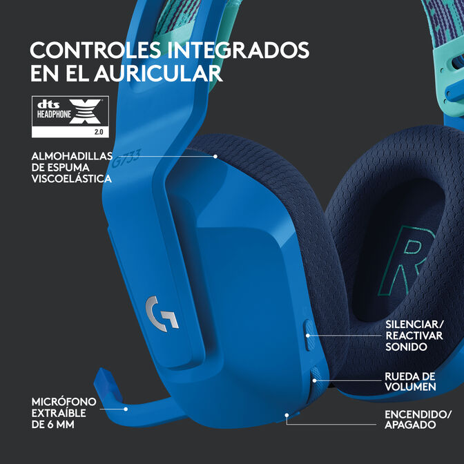 Auriculares Logitech G733 RGB Lightspeed Wireless Azul image number 20