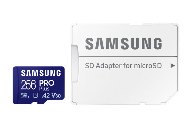 Tarjeta de Memoria Samsung PRO Plus MicroSDXC UHS-I C10 U3 V30 256GB A2 + Adaptador SD image number 5
