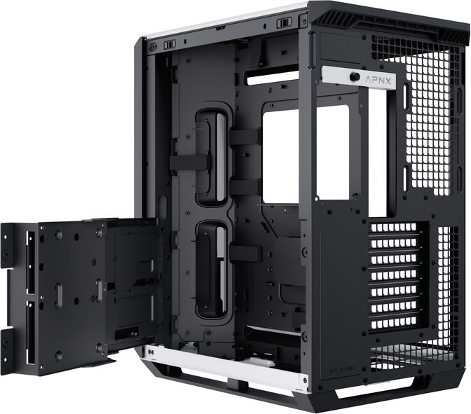 Caja ATX APNX V1 Negro/Blanco/Madera image number 7
