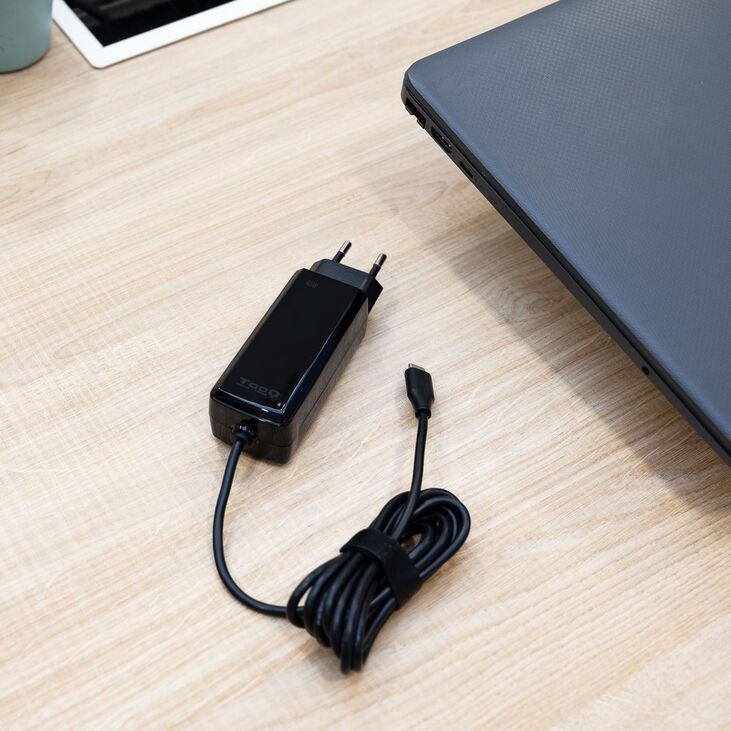 Cargador de Portátil GaN Tooq USB-C PD 45W Negro image number 3