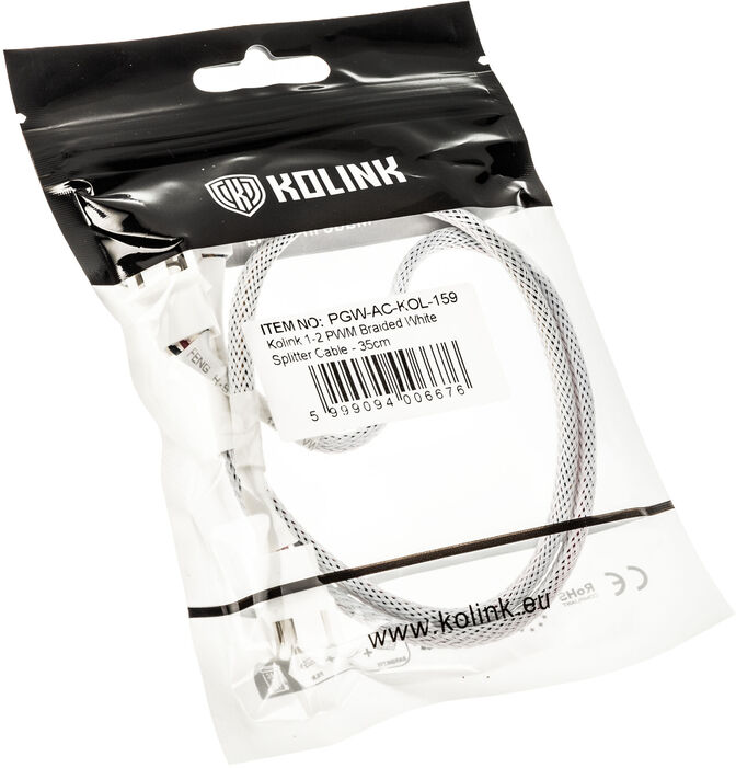 Cable Splitter Kolink 1-2 PWM Sleeved Blanco image number 2