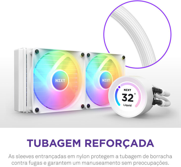 Kit de Refrigeración Líquida CPU NZXT Kraken Elite 240 RGB Blanco image number 9