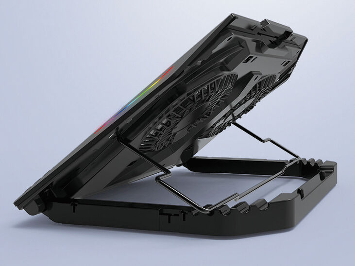 Conceptronic Enfriador de Portátil ERGO 2 Ventiladores con LCD + Soporte para Móvil image number 2