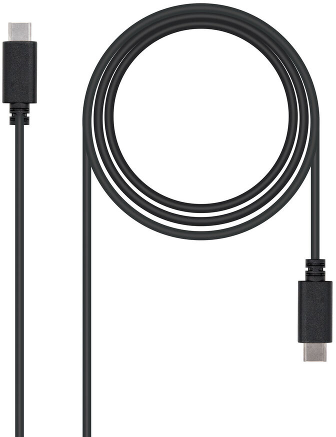 Cable USB 2.0 3A Nanocable USB-C M/M 2 M Negro image number 0