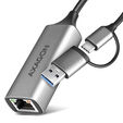 Adaptador AXAGON ADE-TXCA Gigabit Ethernet 10/100/1000 - USB 3.1 Tipo C + USB-A image number null
