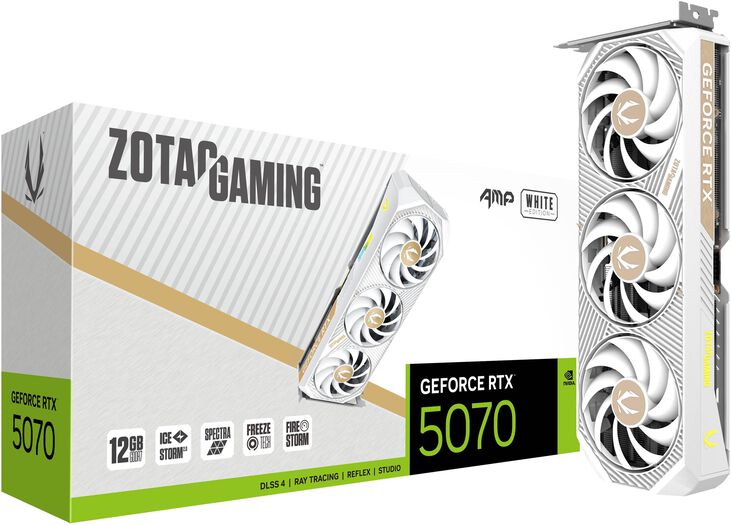 Tarjeta Gráfica ZOTAC GeForce® RTX 5070 Amp White12GB GDDR7 DLSS4 image number 7