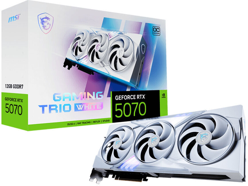 Tarjeta Gr&aacute;fica MSI GeForce&reg; RTX 5070 GAMING TRIO OC WHITE 12GB GDDR7 DLSS4