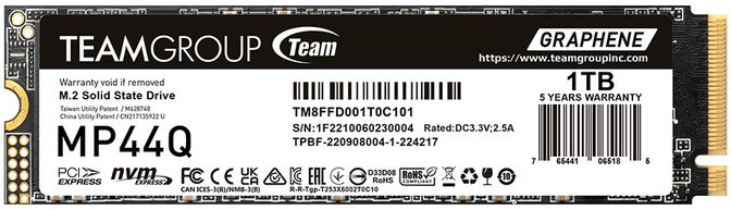 SSD Team Group MP44Q 1TB Gen4 M.2 NVMe (7400/6500MB/s) image number 0