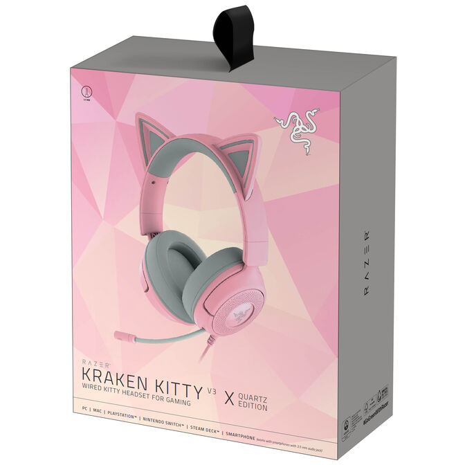 Auriculares Razer Kraken Kitty V3 X Wireless/Bluetooth Quartz image number 5