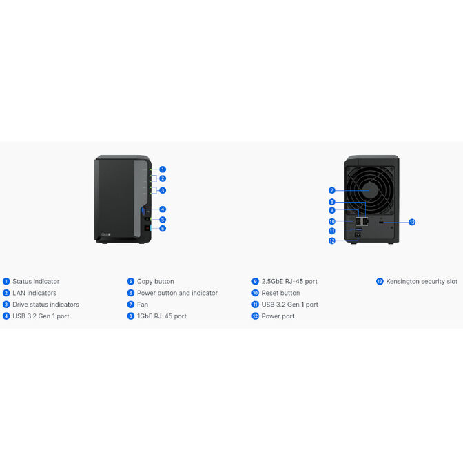 NAS Synology Disk Station DS225+ - 2 Ba&iacute;as -2.0GHz-2.7GHz 4-core - 2GB RAM image number 6