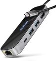 Multiport-Hub AXAGON HMC-6GLN 2x USB-A 5Gbps, 1x USB-C 5Gbps, 4K/60Hz HDMI, RJ-45, USB 3.2 Gen 1 hub, PD 100W, 20cm USB-C cable image number null
