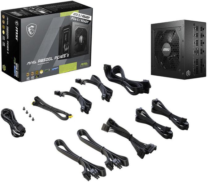 Fuente Alimentaci&oacute;n Modular MSI MAG A850GL PCIE5 850W 80+ Gold PCIE5 II image number 3