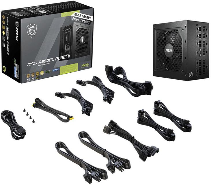Fuente Alimentación Modular MSI MAG A850GL PCIE5 850W 80+ Gold PCIE5 II image number 3
