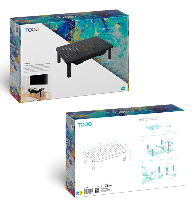 Soporte Elevador Multiusos con Caj&oacute;n Tooq Max. 20Kg Negro image number 7