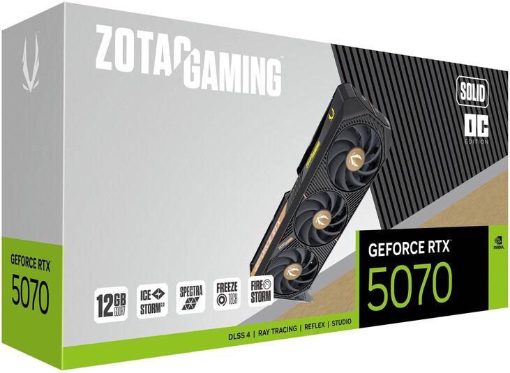 Tarjeta Gráfica ZOTAC GeForce® RTX 5070 Solid OC 12GB GDDR7 DLSS4 image number 6