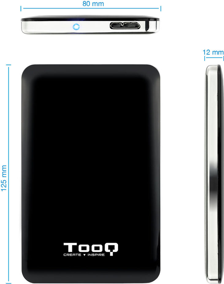 Caja Externa HDD Tooq 2.5" SATA (7mm) UASP - USB 3.0 Negro image number 2