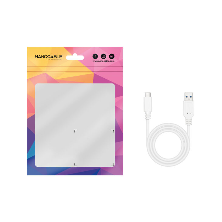 Cable USB 3.1 Gen2 10Gbps 3A Nanocable USB-C/M > USB-A/M 2 M Banco image number 4