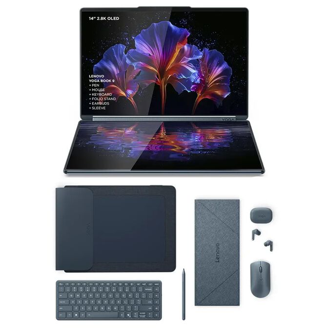 Port&aacute;til Lenovo Yoga Book 9i 14IAH10-058 2x14" Ultra 7 255H 32GB 1TB 2.8K OLED Touch 120Hz W11 +Rato+Stand+Earbuds+Sleeve image number 8