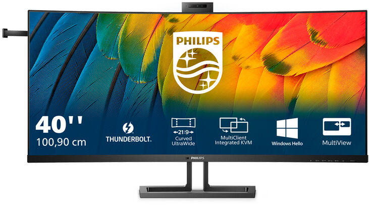 Monitor Curvo Philips Série 6000 40" 40B1U6903CH IPS 5K2K 75Hz USB-C (PD90W) KVM C/Webcam image number 1