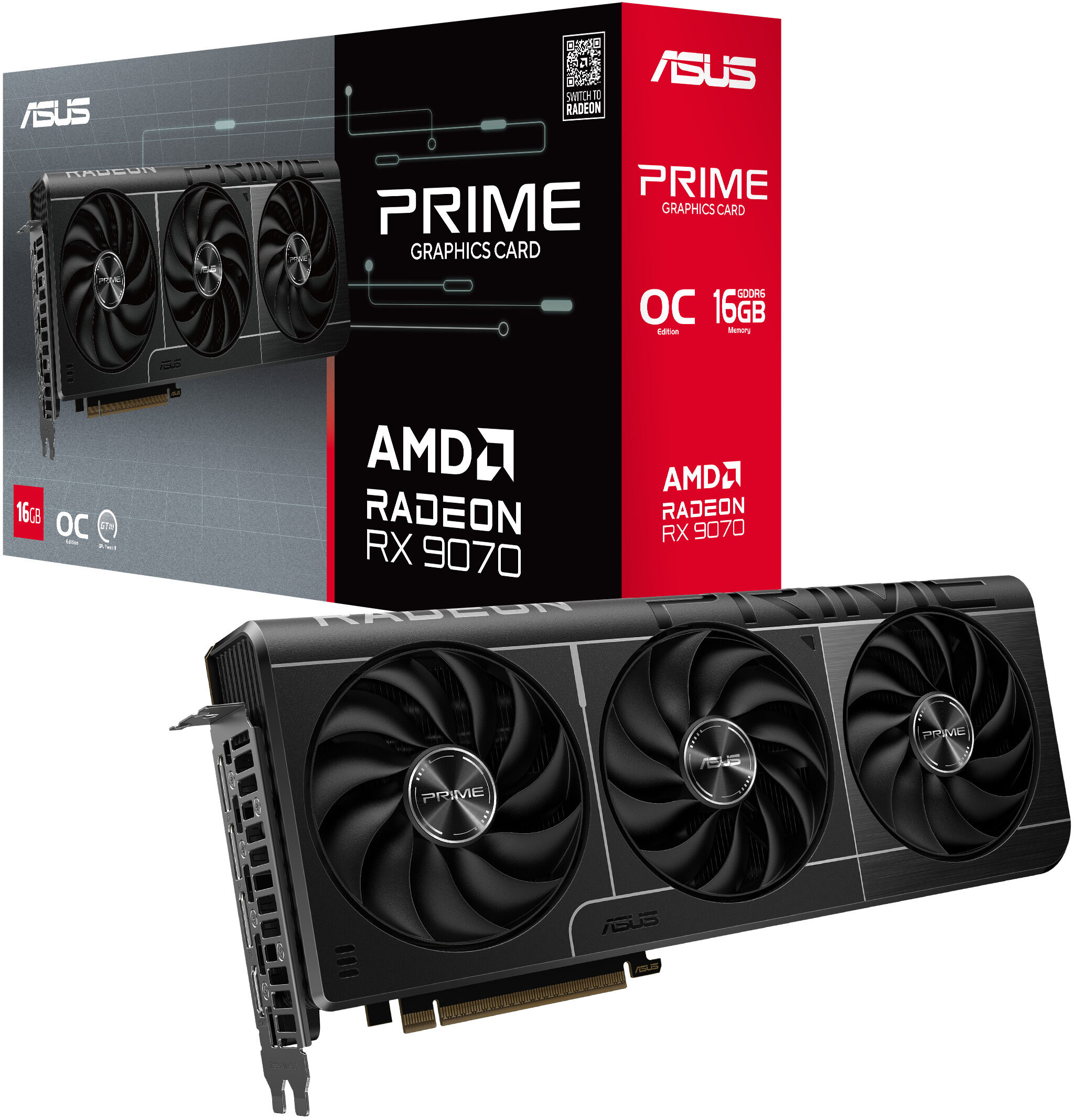 Tarjeta Gr&aacute;fica Asus Radeon RX 9070 Prime OC 16GB GDDR6