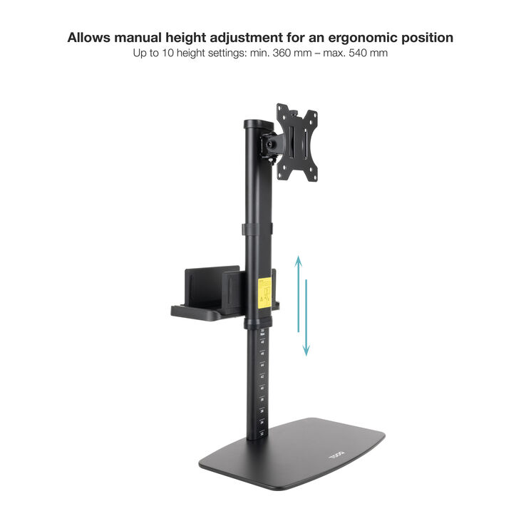 Soporte de Escritorio Tooq Inclinable y Giratorio 17" a 27" con Soporte para Mini PC Negro image number 3