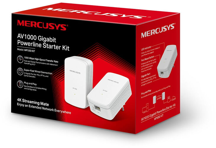 Mercusys MP500 KIT adaptador de red PowerLine 1000 Mbit/s Ethernet Blanco 2 pieza(s) image number 2