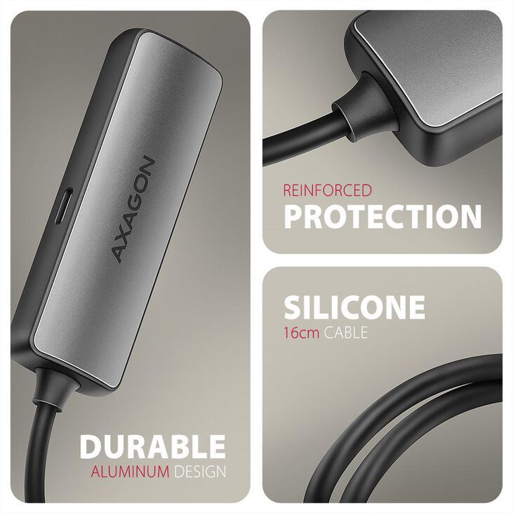 Cable AXAGON RVC-HI8KPD -> HDMI 2.1 adapter 8K/60Hz  4K/144Hz Aluminum, 1,8m image number 3