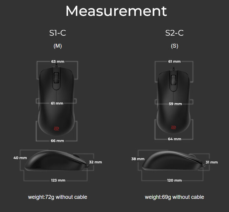 ZOWIE S1-C rat&oacute;n Juego Ambidextro USB tipo A 3200 DPI image number 6