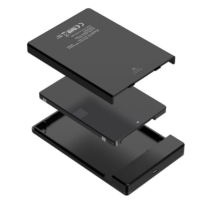 Caja Externa 2.5" Ewent EW7073 USB-C 3.2 Gen1 Screwless SATA HDD/SSD Preta image number 1