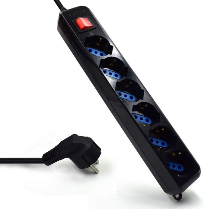 Regleta Ewent 6 Tomas 16A com Switch On/Off Negro image number 0