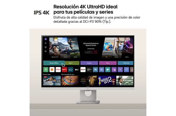 Monitor Smart LG MyView 27" 27U731SA IPS 4K 60Hz 5ms c/ webOS - Blanco image number 5