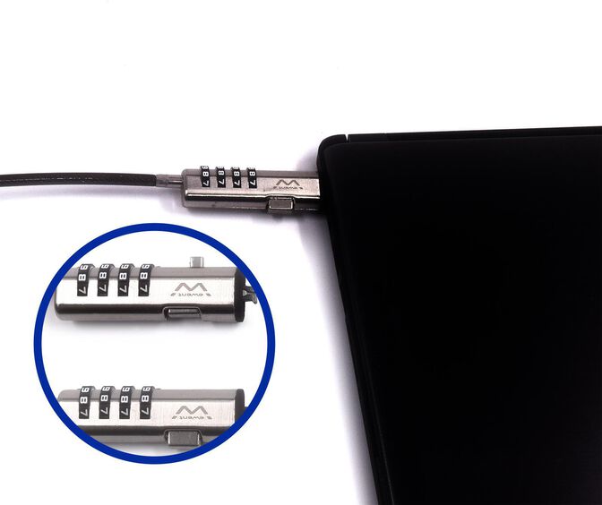 Candado de Seguridad Ewent EW1238 NanoSaver 1.8m con Combinaci&oacute;n image number 1