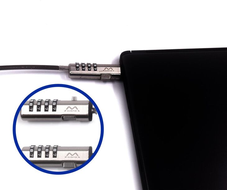 Candado de Seguridad Ewent EW1238 NanoSaver 1.8m con Combinación image number 1