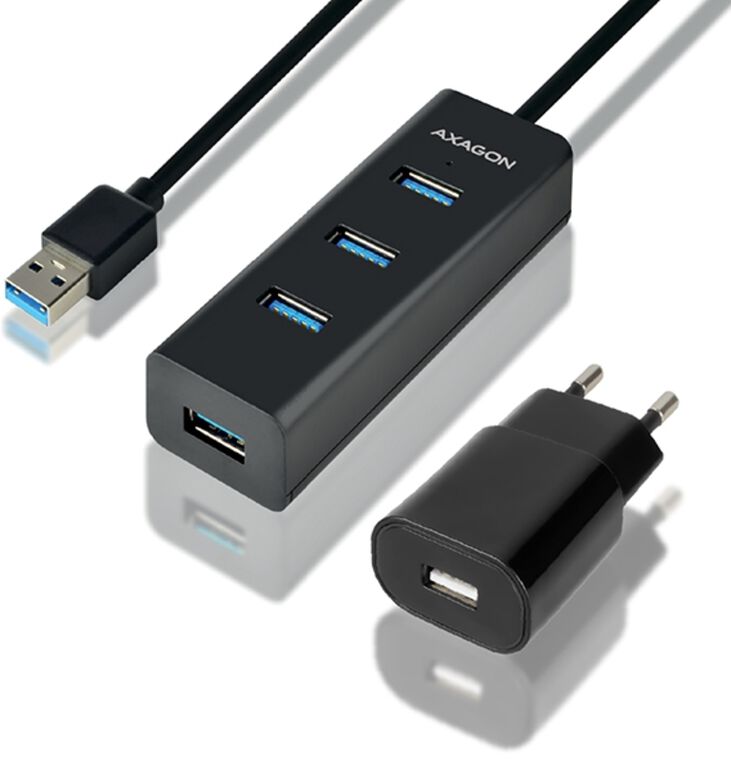 HUB de cargamento AXAGON HUE-S2BP 4x USB3.0, MicroUSB Charging, Incl. AC Adapter image number 0