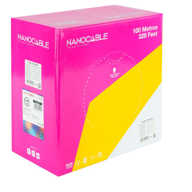 Bobina de Red NanoCable RJ45 LSZH CAT.7 600MHZ SFTP AWG26 100 M Naranja image number 3
