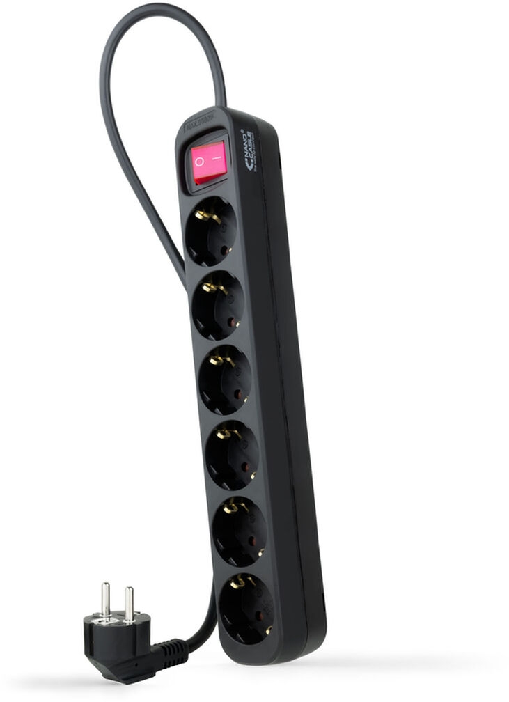 Regleta NanoCable 6 Tomas com switch 1.4 M Negro image number 0
