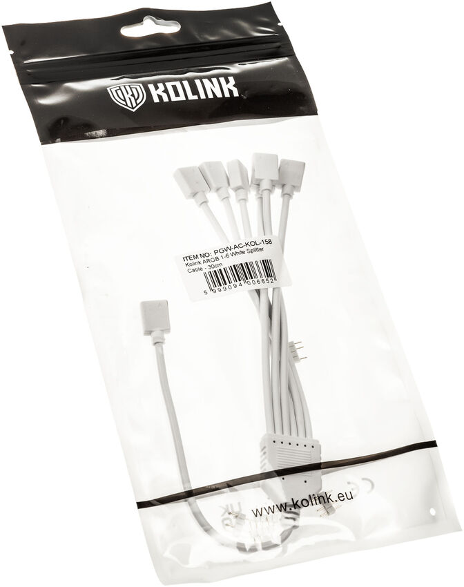 Cable Splitter Kolink 1-6 ARGB 30cm Blanco image number 2